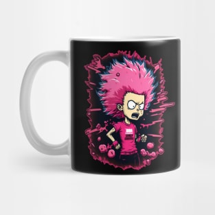 Pink Anger - Teenage frustration with wild hair Mug